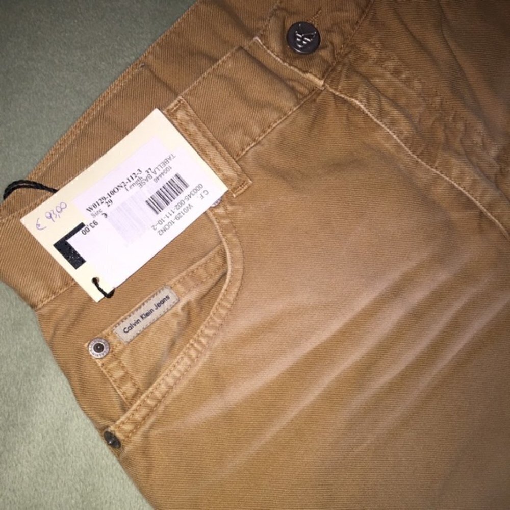 Calvin Klein Jeans 29 NWT Camel Carmel Tan Italy